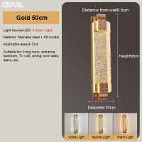 Luxury Crystal Wall Lamp For Living Room Background Wall Bedroom Bedside Lamp Foyer Starry Sky Bubb