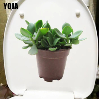 YOJA 20.3X17.3CM Green Plant Pot Home Room Decoration Wall Decal WC Sticker Toilet T1-1665
