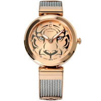 【CHARRIOL 夏利豪】Forever Tiger 永恆老虎鋼索手錶-32mm 母親節 送禮 禮物(FE32102029)
