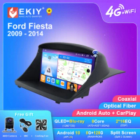 EKIY T7 Android 10 Car Radio For Ford Fiesta 2009-2014 Android Auto Multimedia Player Stereo Carplay DVD No 2din GPS Navigator