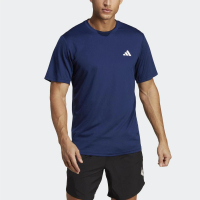 【adidas 愛迪達】Tr-es Base T 男 短袖上衣 運動 訓練 健身 吸濕 排汗 舒適 亞洲版 藍(IC7429)