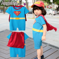 造型連身衣 超人 男寶寶 披風 哈衣 爬服 爬衣 Augelute Baby 32002