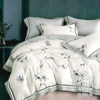 【AGAPE 亞加．貝】頂級60支《彩花卉》100%純天絲 雙人5x6.2尺 鋪棉兩用被床罩八件組(專櫃100%天絲製)
