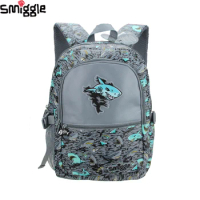 Australia Smiggle Original High Quality Children's School Bag Boy's Backpack Gray Cool Jaws Kids' Bags 16 Inches Wear Resistance