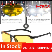 1~7PCS Fishing Sport Sunglasses Men Polarized UV400 Aluminum Rectangle Rimless Sun Glasses Photochromic Night Vision Eyewear