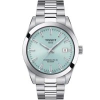 【TISSOT 天梭】GENTLEMAN 冰藍色 80小時動力機械錶 618年中慶(T1274071135100)