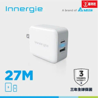 【2入組】Innergie 台達電 27M 雙孔 快充 Type-C孔 充電器 充電頭 豆腐頭 適用 iPhone MAX 15W