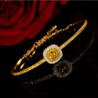 Pure Gold 999 Real Gold 24K Gold Womens Bracelet with Sugar Diamond Bracelet AU750 Luxury Quality Jewelry