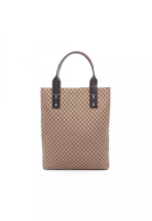 CELINE Pre-Loved Celine Macadam Shoulder bag tote bag nylon canvas leather Brown Dark brown