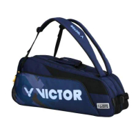 VICTOR 6支裝羽拍包-拍包袋 羽毛球 裝備袋 肩背包 後背包 雙肩包 羽球 勝利 丈青紫橄綠