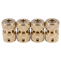 4 Pc Brass Hose Connector Hose End Quick Connect Fitting 1/2 inch Hose Pipe Quick Connector for Gardening Home Watering,Car Wash