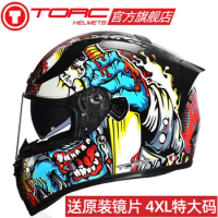 Torc helmet large size 4xl motorcycle full helmet men and women summer double lens anti-fog locomotive racing seasons