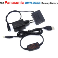 USB Power Adapter Cable+DMW-DCC8 BLC12 Fake Battery+Charger For Panasonic DMC-GX8 FZ2000 FZ300 FZ200 G7 G6 G80 G81 G85 GH2 GH2K