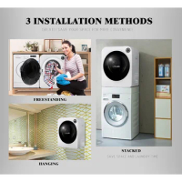 11Lbs 2.6 cu.f Electric Portable Clothes Dryer - LINKLIFE Portable Tumble Clothes Laundry Dryer, Stainless Steel Drum