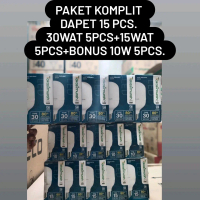LAMPU TAKASIMURAH 30WAt 5pcs+Bonus 15W 5pcs+bonus 10W 5pcs, total 15pcs lampu.