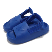 【adidas 愛迪達】涼鞋 Adifom Adilette C 中童 藍 一體式 緩衝 涼拖鞋 小朋友 愛迪達(IF9052)