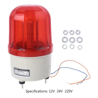 220V/12V/24V LED Alarm Light Warning Lamp Signal Buzzer Rotary Strobe Flash Siren Emergency Sound Illumination Hummer