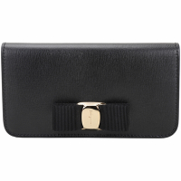 Salvatore Ferragamo iPhone 12 Pro 牛皮卡片夾/手機殼(黑色)