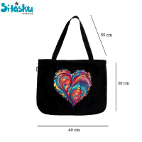 Totebag Kanvas Love Sitasku untuk Wanita/Pria dengan Kulian Laptop Sekolah