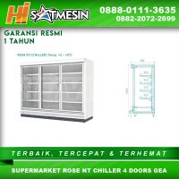 GEA ROSE NT (CHILLER) 4 DOORS Island Freezer w/ Glass Cover