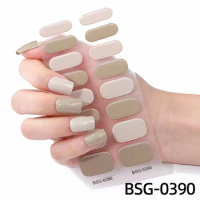 16 Tips French Gel Nail Strips Patch Sliders Adhesive Waterproof Long Lasting Full Cover Gel Nail Stcikers UV Lamp Need