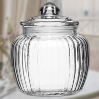 《HomeMade》菊花紋復古密封玻璃罐(1400ml) | 保鮮罐 咖啡罐 收納罐 零食罐 儲物罐
