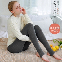 預購 CS22 秋冬季日本羊脂1900D保暖連身踩腳褲襪3色(黑色/深灰色/咖啡色)