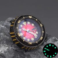 28.5mm Watch Dial Tuna Style Watch Head Automatic Men Stainless Steel Fit Seiko NH35 NH36 Movement 30ATM Waterproof Diver Watch