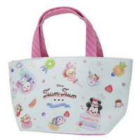 小禮堂 迪士尼TsumTsum 可拆式皮質保冷手提便當袋《粉白.甜點》野餐袋.保冷袋