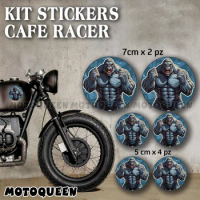 Motorcycle Fairing Helmet Tank Pad Saddlebags Side Cover Decals Cafe Racer Muscles Gorilla Health Club Stickers For Biker Rider