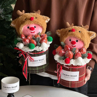 【雙十二大促】可愛網紅麋鹿loopy海貍草莓抱抱桶創意花束圣誕節禮物送閨蜜女生