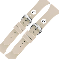 【Watchband】20.22mm / 各品牌通用 經典色系 快拆型 矽膠錶帶(古董白色)