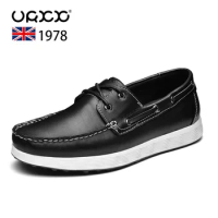 Men Loafers Real Leather Shoes Fashion Men Boat Shoes Brand Casual Leather Male Flat Shoes