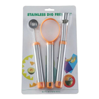 不鏽鋼水果挖球器（水果抽心器三件套橘色）#DADADI