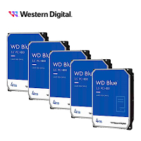 [超值5入組] WD 藍標 4TB 3.5吋SATA硬碟 WD40EZAX