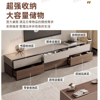 公司貨附發票 電視櫃 風禾實木電視柜茶幾組合加高客廳收納儲物柜一體背景墻柜拼色地柜 快速出貨