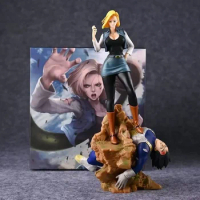Anime Dragon Ball Z Figure Android 18 Vs Vegeta Figure Android 18 Gk 25cm Statue Action Figure Model Pvc Doll Toy Gifts