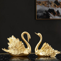 Pajangan Swan Couple Set / Pajangan Angsa Couple Gold / Dekorasi Rumah