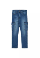 3SECOND 3Second Men's Long Cargo Denim Pants Slim Fit Ascent C030325
