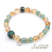 【Selene】奧剛多寶水晶手鍊(綠草莓晶/黃水晶)