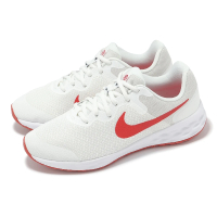 NIKE 耐吉 慢跑鞋 Revolution 6 NN GS 大童 女鞋 白 紅 緩衝 透氣 小朋友 運動鞋(DD1096-102)