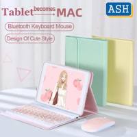 ASH For Samsung Galaxy Tab A7 Lite Wireless Bluetooth Keyboard Mouse Case Slim Lovely Soft PU Leather for Galaxy Tab A7 Lite 8.7