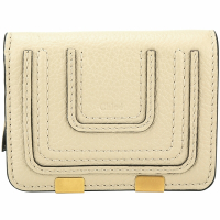 CHLOE 蔻依 Marcie 粒面小牛皮釦式短夾(卡其)