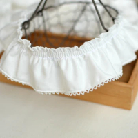 1 Meter White Cotton Embroidered Ruffled Lace Trim Children's Clothes Cloth Art Skirt Decoration Materials