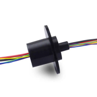 1PCS 2CH 10A 4CH 2A 2+4 Conductive Sliring Diameter 22mm AWG16/AWG28 Silicone Wire Electric Collector Ring for Packaging Machine