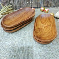Piring Oval Mini Kayu Jati