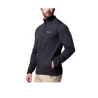 【Columbia 哥倫比亞】男款-快排刷毛立領外套-Essential Hike™-黑色(UAE32760BK/JF)