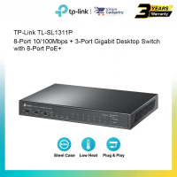TP-Link TL-SL1311P 8-Port 10/100Mbps + 3-Port Gigabit Desktop Switch with 8-Port PoE+