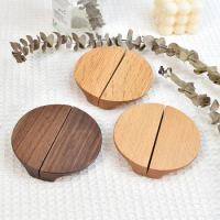 1Pcs Semicircle Solid Wooden Cabinet Knobs Cupboard Drawer Handles Closet Wardrobe Handles With Screws Furniture Hardware