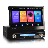 7" Android 10.0 OS Single Din Car DVD Multimedia System Player 1 Din Car GPS One Din Car Radio with Motorized Retractable Screen
